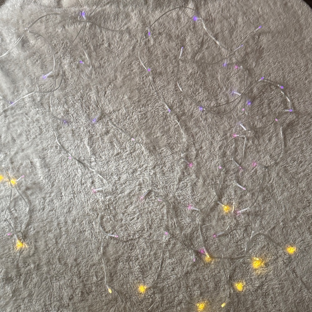 5’ purple/yellow string lights